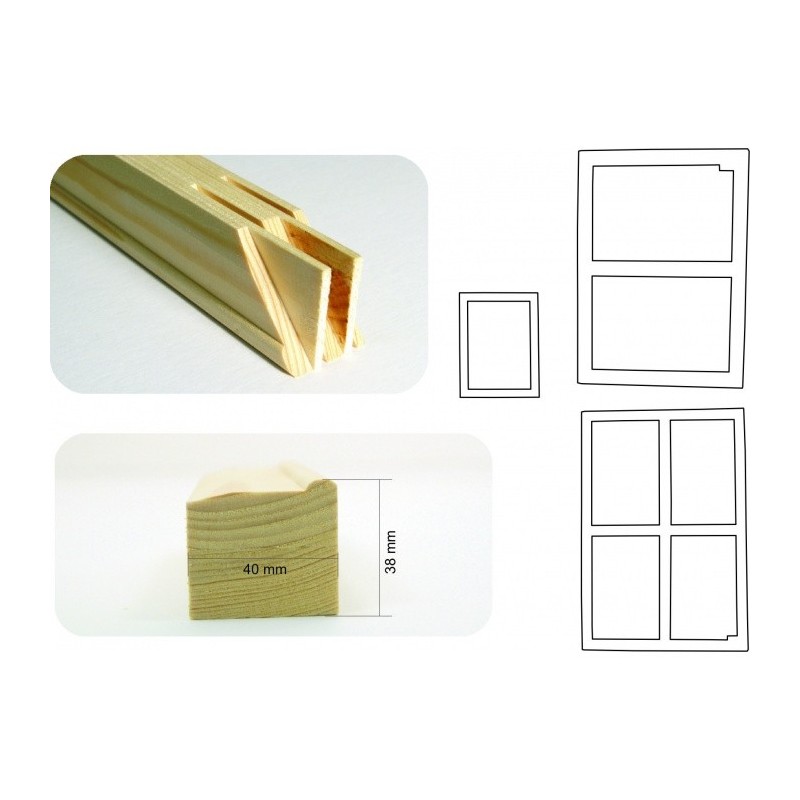  4x4 - 20 cm obvodová lišta klínového rámu